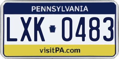 PA license plate LXK0483