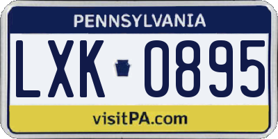 PA license plate LXK0895