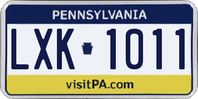 PA license plate LXK1011