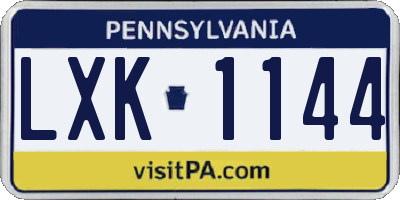 PA license plate LXK1144