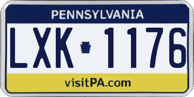 PA license plate LXK1176