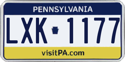 PA license plate LXK1177
