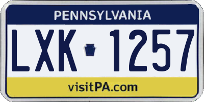 PA license plate LXK1257