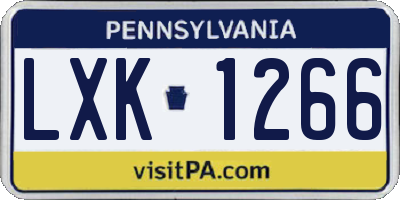 PA license plate LXK1266