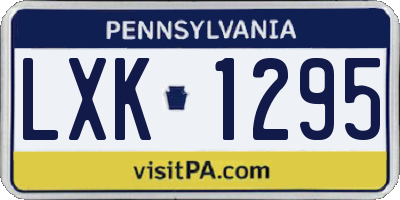 PA license plate LXK1295