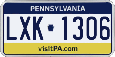 PA license plate LXK1306