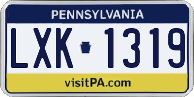 PA license plate LXK1319