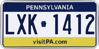PA license plate LXK1412