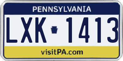 PA license plate LXK1413