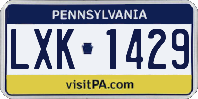 PA license plate LXK1429