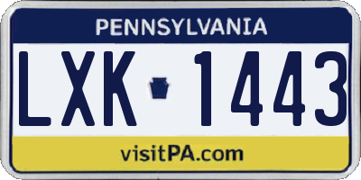 PA license plate LXK1443