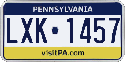 PA license plate LXK1457