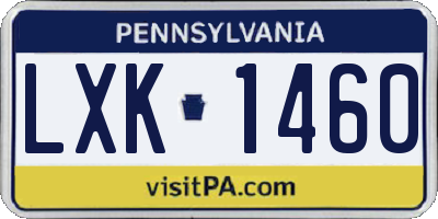 PA license plate LXK1460