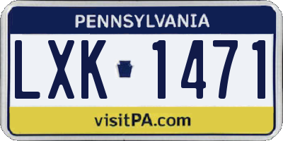 PA license plate LXK1471