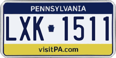 PA license plate LXK1511