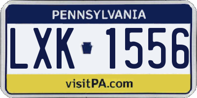 PA license plate LXK1556