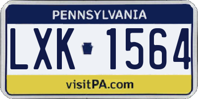 PA license plate LXK1564