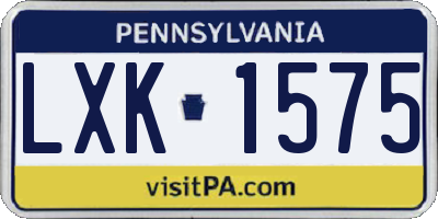 PA license plate LXK1575