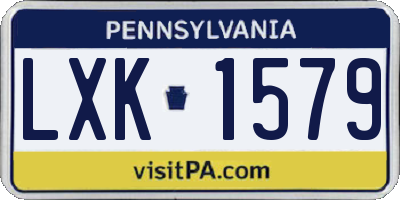 PA license plate LXK1579
