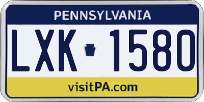 PA license plate LXK1580