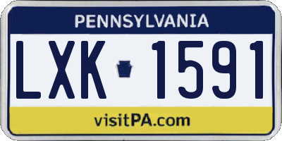 PA license plate LXK1591