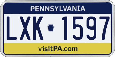 PA license plate LXK1597