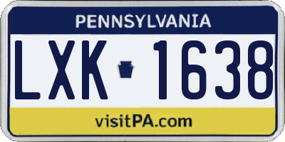 PA license plate LXK1638