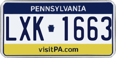 PA license plate LXK1663