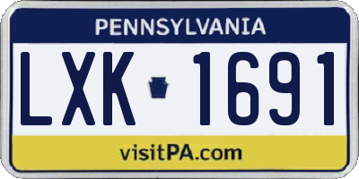 PA license plate LXK1691