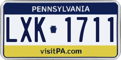PA license plate LXK1711