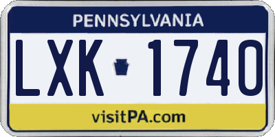 PA license plate LXK1740