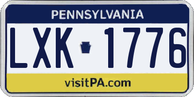 PA license plate LXK1776
