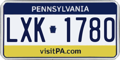 PA license plate LXK1780