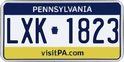 PA license plate LXK1823