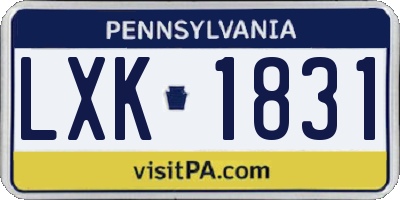PA license plate LXK1831