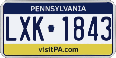 PA license plate LXK1843