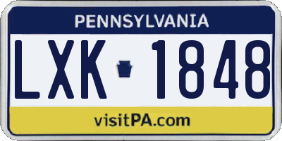 PA license plate LXK1848