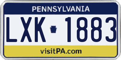 PA license plate LXK1883