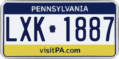 PA license plate LXK1887