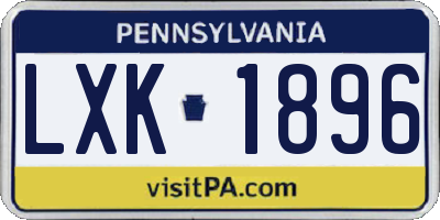 PA license plate LXK1896