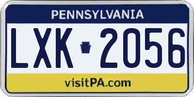 PA license plate LXK2056