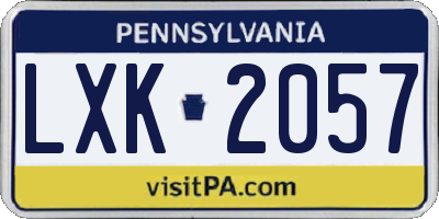 PA license plate LXK2057