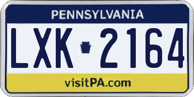 PA license plate LXK2164