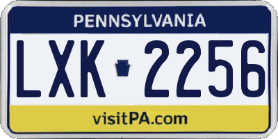 PA license plate LXK2256