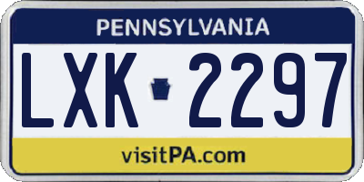 PA license plate LXK2297
