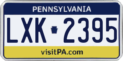 PA license plate LXK2395