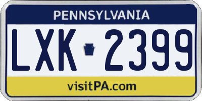 PA license plate LXK2399