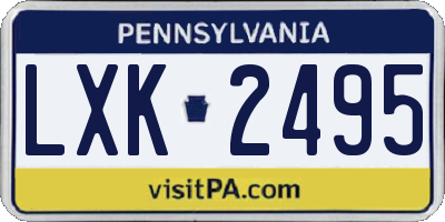 PA license plate LXK2495