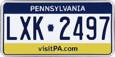 PA license plate LXK2497