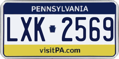 PA license plate LXK2569